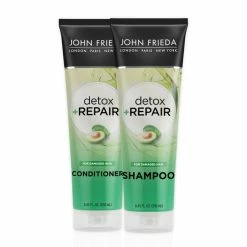 New 🎁 John Frieda Detox And Repair Shampoo And Conditioner Set, 8.45 Ounce Each With Nourishing Avocado Oil And Green Tea, Pack Of 2 🧨
