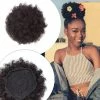 Wholesale 💯 Hairro Store Hairro Afro Puff Ponytail Human Hair Curly Bun For African American Black 👩 Women 5 Inch Kinky Curly Drawstring Updo Pigtail Hairpiece With Combs Short Bun Scrunchy Small #1B Natural Black 🛒