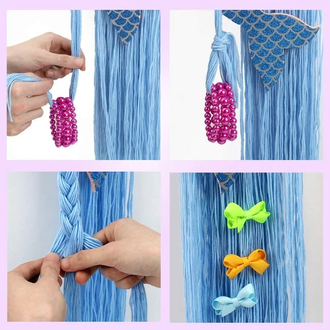 Best Pirce 😀 Volepet Mermaid Hair Bow Holder - Baby Hair Accessories Storage Headband Holder Hair Clips Organizer Hanging Decoration For Toddler 👧 Girls Room ✔️ - Image 4