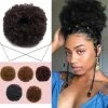 Deals 🌟 Hairro Synthetic Curly Afro Puff Drawstring Ponytail Short Kinky Curly Hair Bun African American Updo Hair Wrap With Combs 4A Brown 🧨