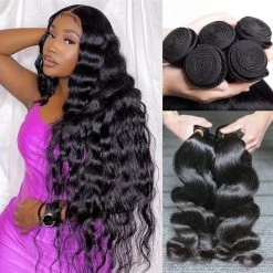 Best Sale 🔔 Body Wave Bundles Human Hair 4 Bundles (20 18 16 14 Inches) 9A Brazilian Virgin Human Hair Body Wave Bundles Natural Color 100% Unprocessed Brazilian Human Hair Weave Extensions By Aelinsi Hair 🧨