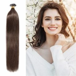 Cheapest 😉 Rich Choices I Tip Remy Human Hair Extensions 100 Strands/Pack Pre Bonded Keratin Stick In Hair Extensions 16 Inches Cold Fusion Hair Piece Long Straight For 👩 Women 0.5g/strand #4 Medium Brown 16'' 50g 🔥