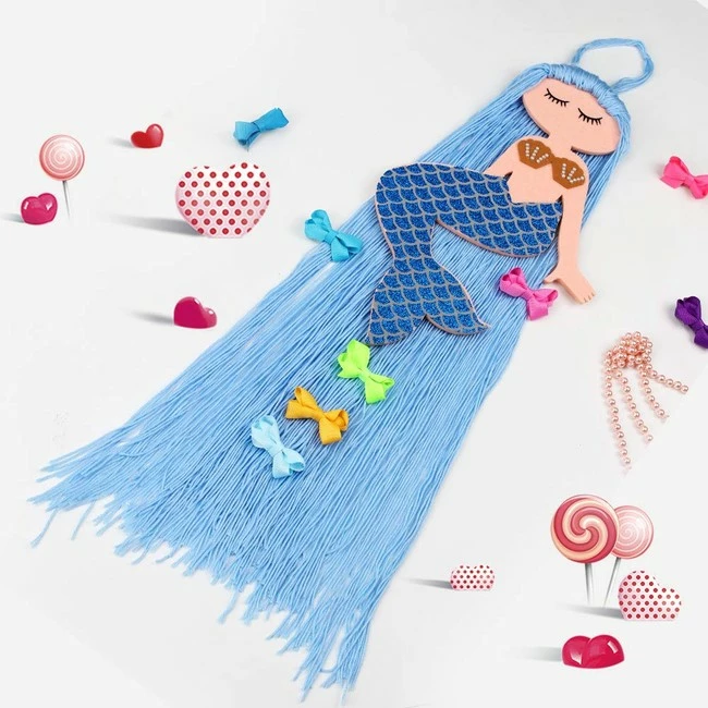 Best Pirce 😀 Volepet Mermaid Hair Bow Holder - Baby Hair Accessories Storage Headband Holder Hair Clips Organizer Hanging Decoration For Toddler 👧 Girls Room ✔️ - Image 7